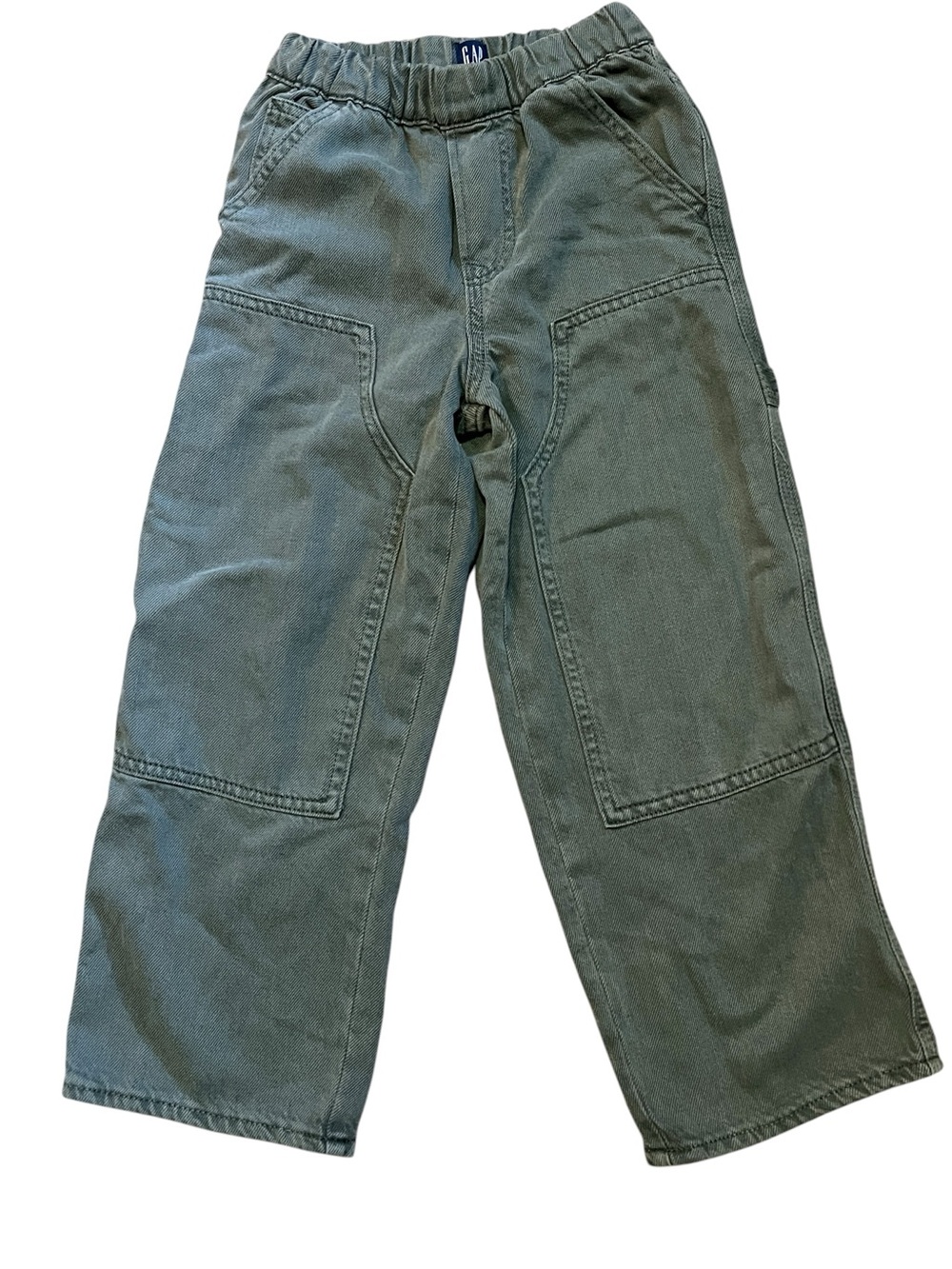 GAP Kids Olive Green Double Knee Pull-On Baggy Pants S 6-7